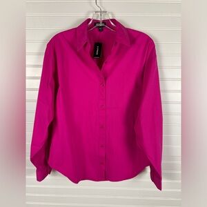 Express Women's Pink Button-Up Shirt